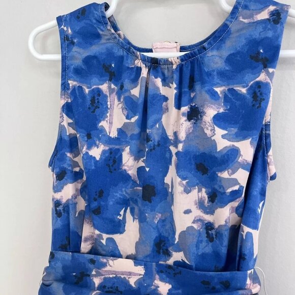 Crewcuts Blue Floral Belted Shift Dress Girls 7 - Picture 3 of 7
